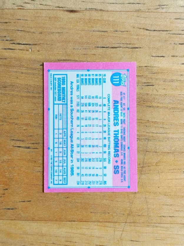 1991 Topps Micro #111 Andres Thomas
