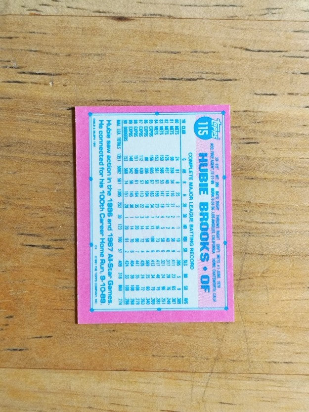 1991 Topps Micro #115 Hubie Brooks