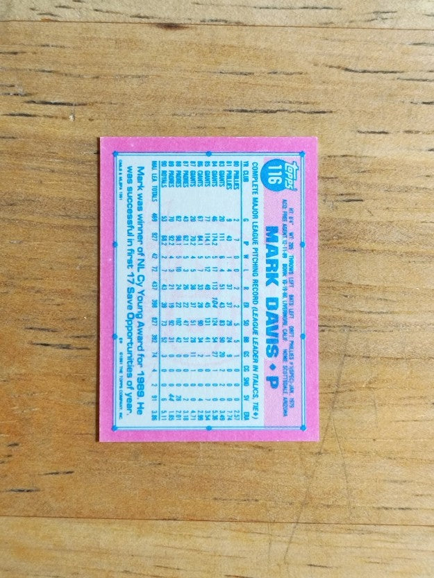 1991 Topps Micro #116 Mark Davis