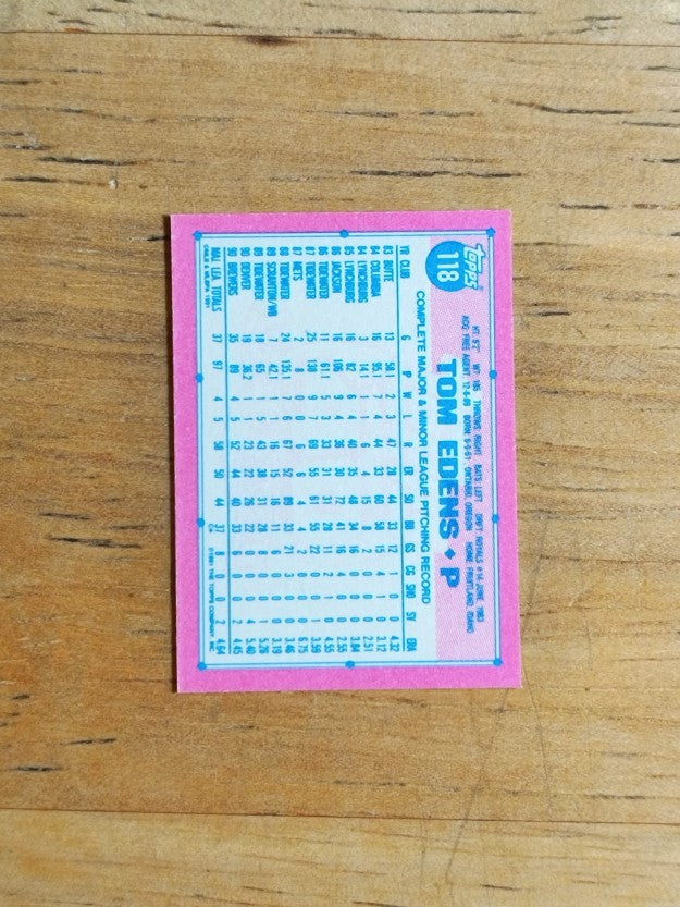 1991 Topps Micro #118 Tom Edens