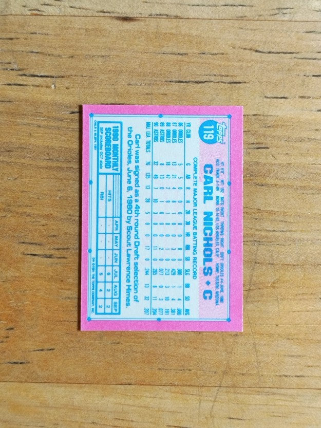 1991 Topps Micro #119 Carl Nichols