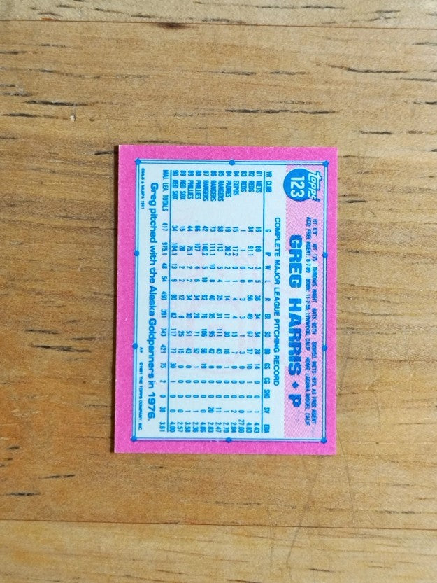 1991 Topps Micro #123 Greg A. Harris
