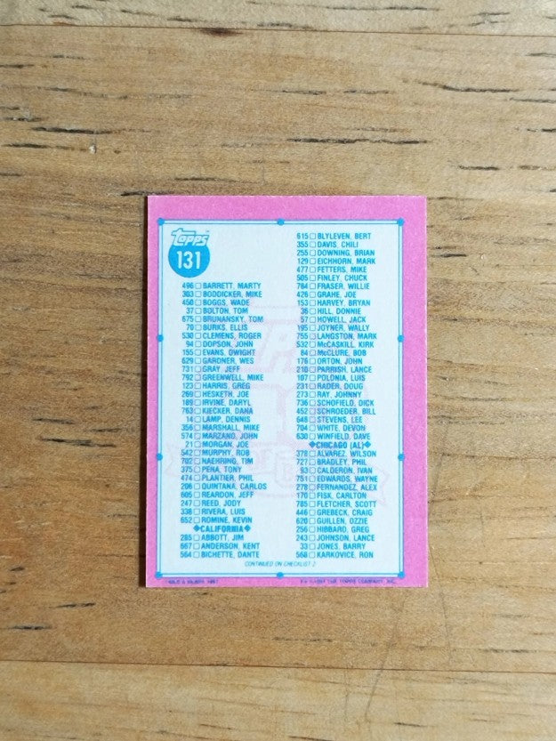 1991 Topps Micro #131 Checklist 1