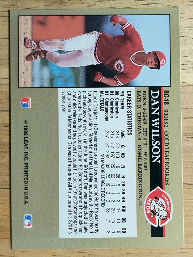 1992 Leaf Gold Rookies #BC18 Dan Wilson