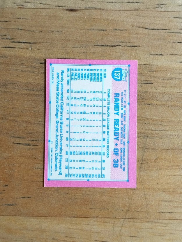 1991 Topps Micro #137 Randy Ready