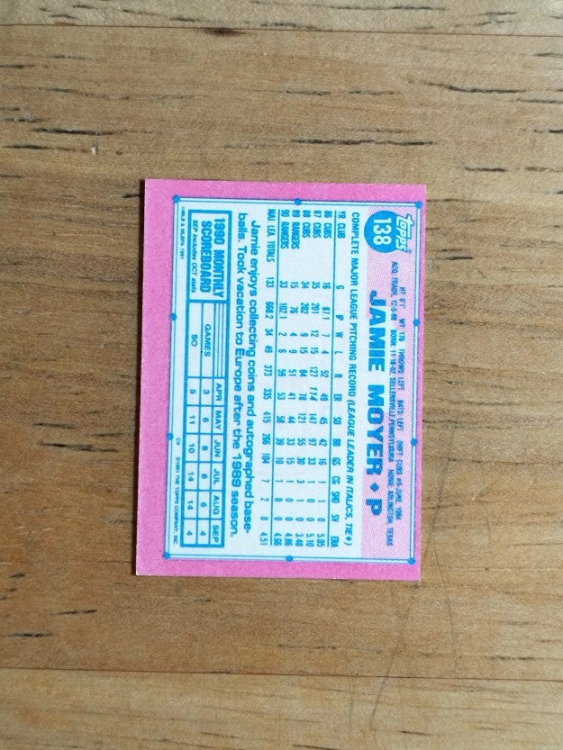 1991 Topps Micro #138 Jamie Moyer