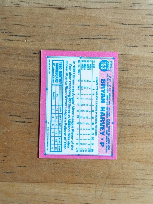 1991 Topps Micro #153 Bryan Harvey