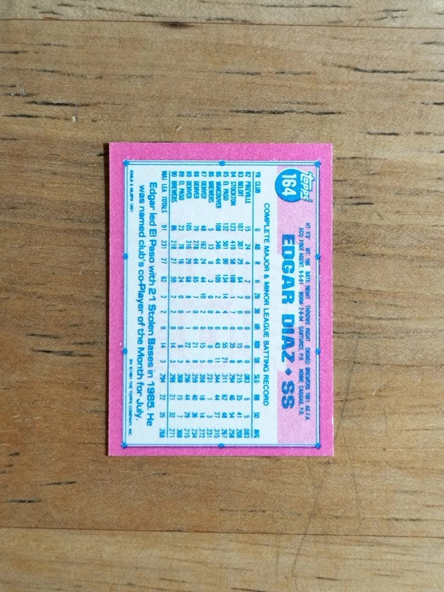 1991 Topps Micro #164 Edgar Diaz