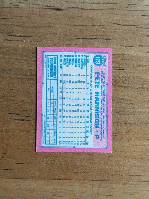 1991 Topps Micro #179 Pete Harnisch