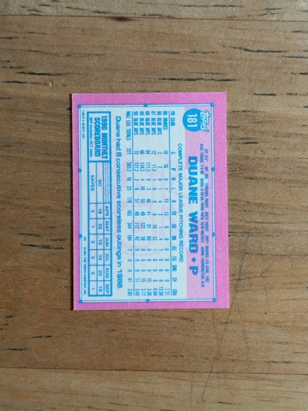 1991 Topps Micro #181 Duane Ward