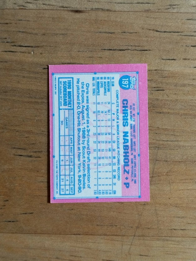 1991 Topps Micro #197 Chris Nabholz