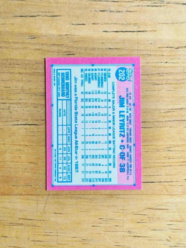 1991 Topps Micro #202 Jim Leyritz