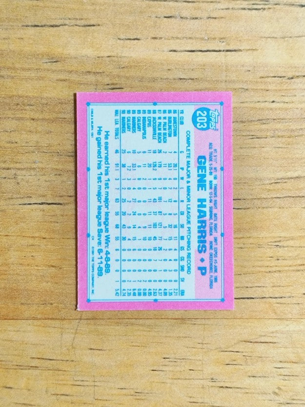 1991 Topps Micro #203 Gene Harris