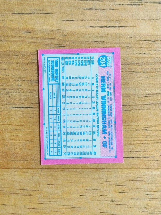 1991 Topps Micro #204 Herm Winningham