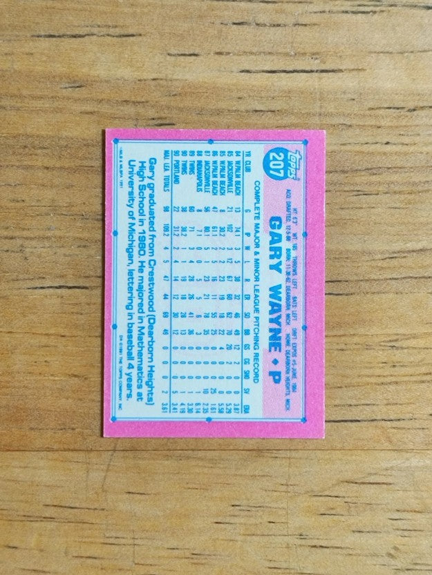 1991 Topps Micro #207 Gary Wayne