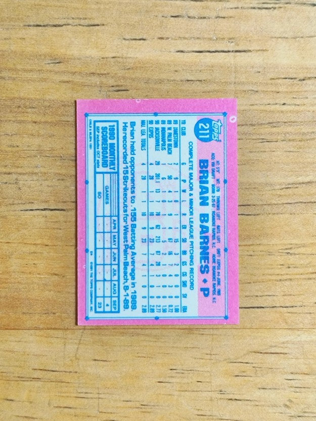 1991 Topps Micro #211 Brian Barnes