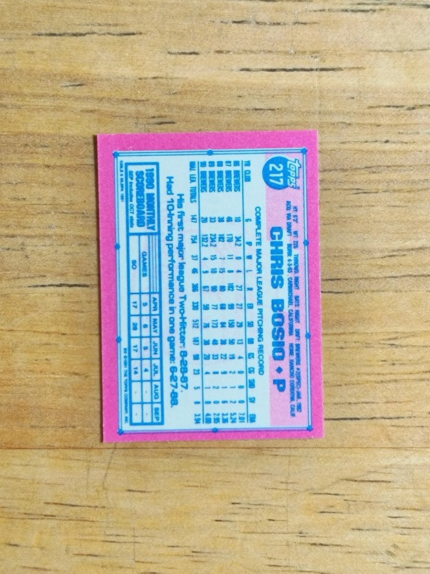 1991 Topps Micro #217 Chris Bosio