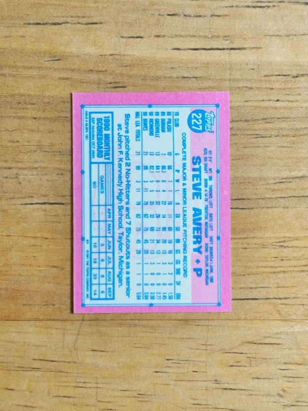 1991 Topps Micro #227 Steve Avery