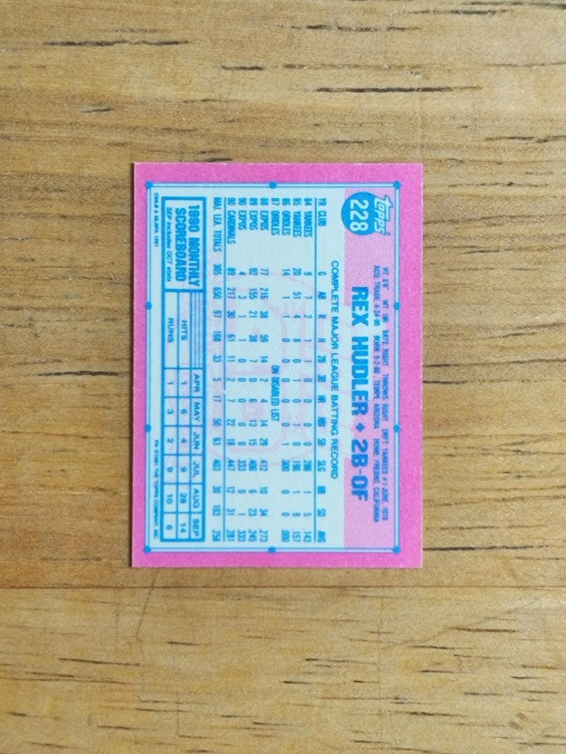 1991 Topps Micro #228 Rex Hudler