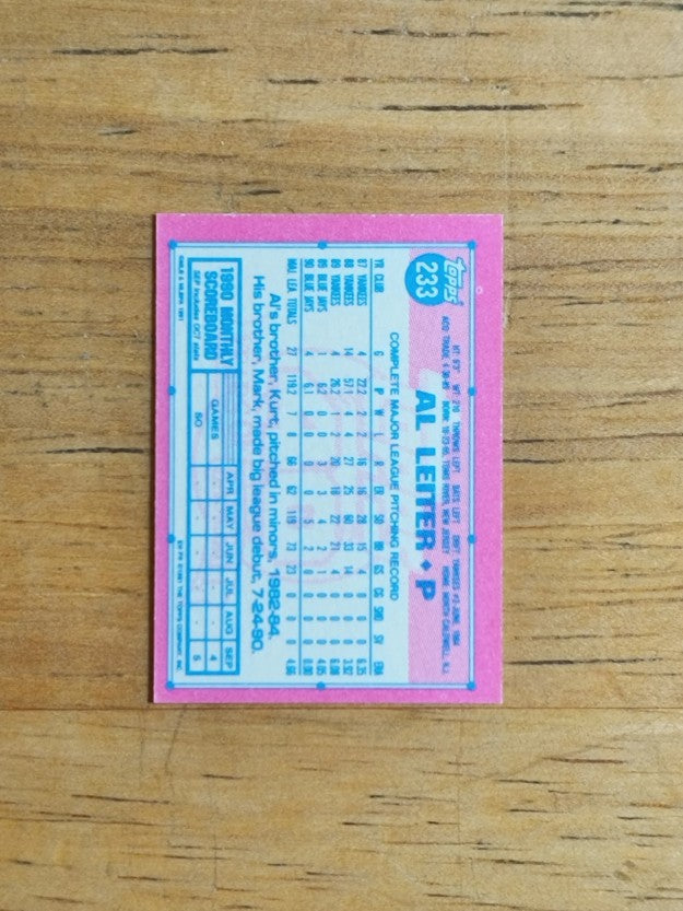 1991 Topps Micro #233 Al Leiter
