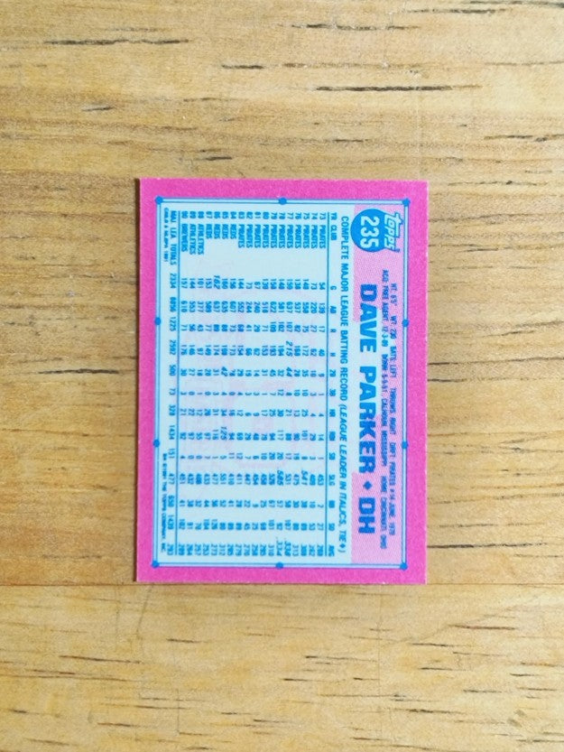 1991 Topps Micro #235 Dave Parker