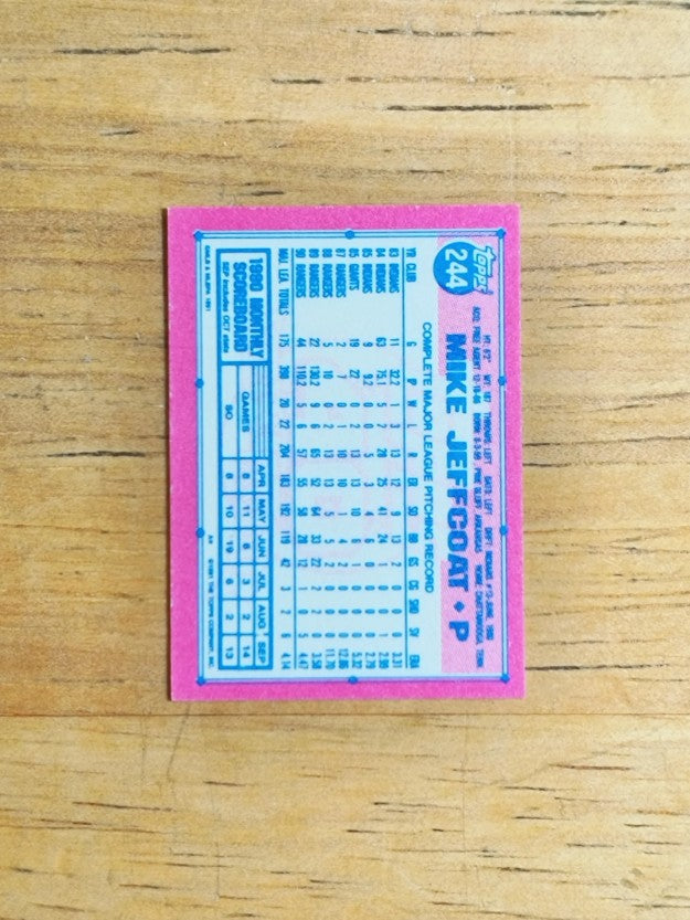 1991 Topps Micro #244 Mike Jeffcoat