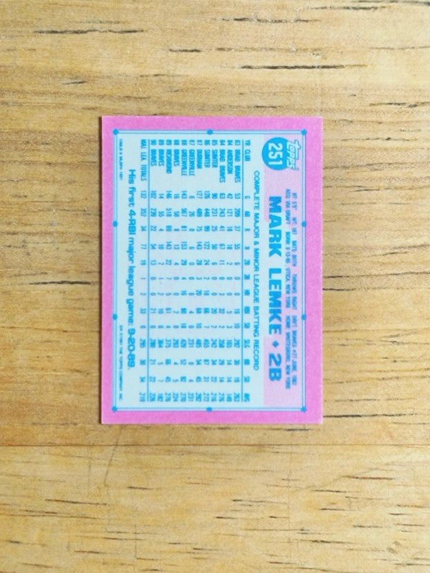 1991 Topps Micro #251 Mark Lemke