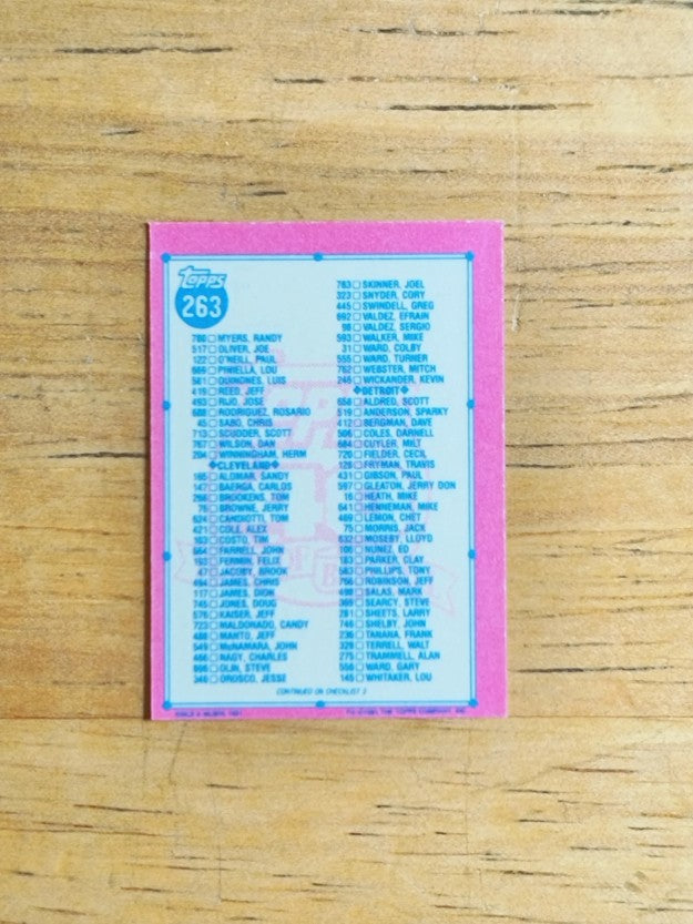 1991 Topps Micro #263 Checklist 2