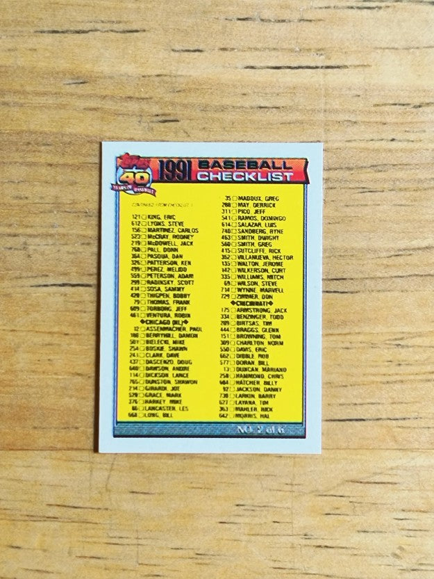 1991 Topps Micro #263 Checklist 2