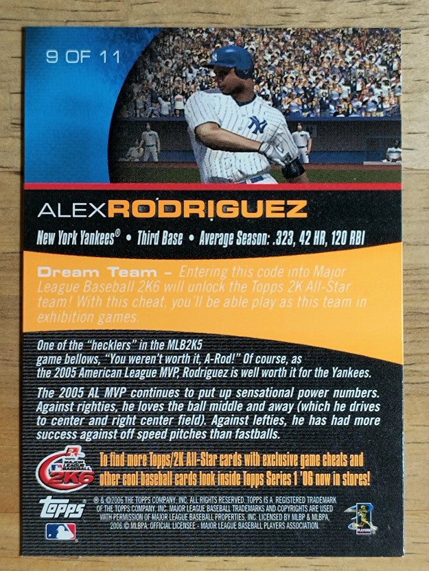 2006 Topps 2K All-Stars #9 Alex Rodriguez
