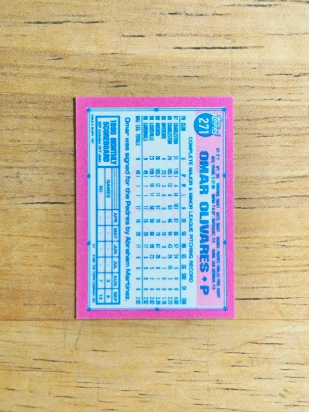 1991 Topps Micro #271 Omar Olivares RC
