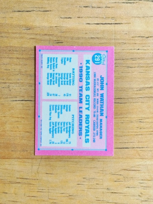 1991 Topps Micro #291 John Wathan MG