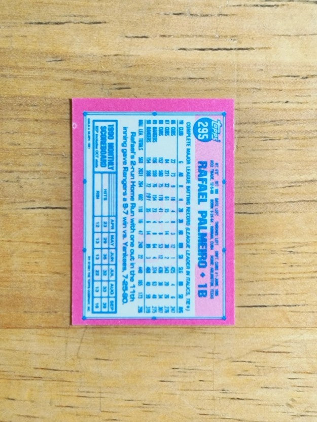 1991 Topps Micro #295 Rafael Palmeiro