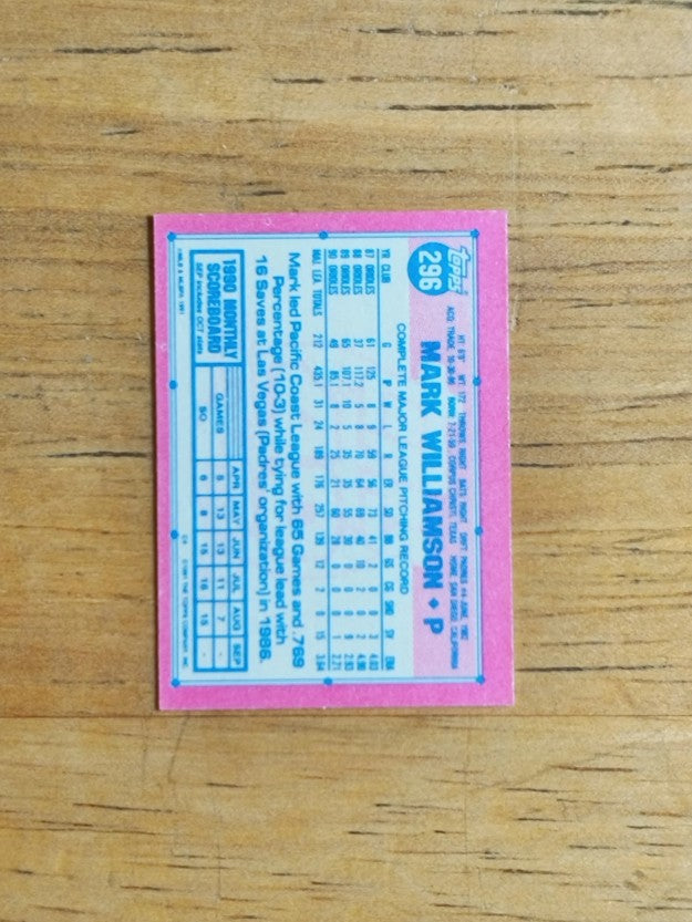 1991 Topps Micro #296 Mark Williamson