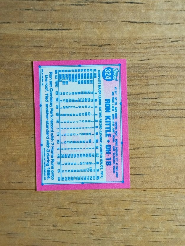 1991 Topps Micro #324 Ron Kittle