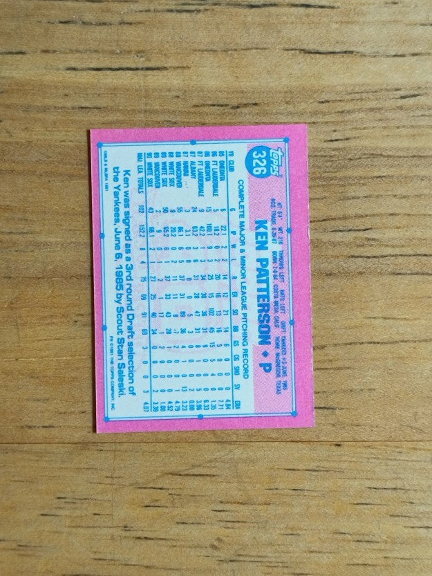1991 Topps Micro #326 Ken Patterson