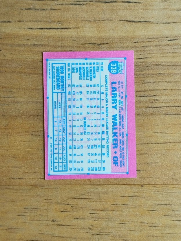 1991 Topps Micro #339 Larry Walker