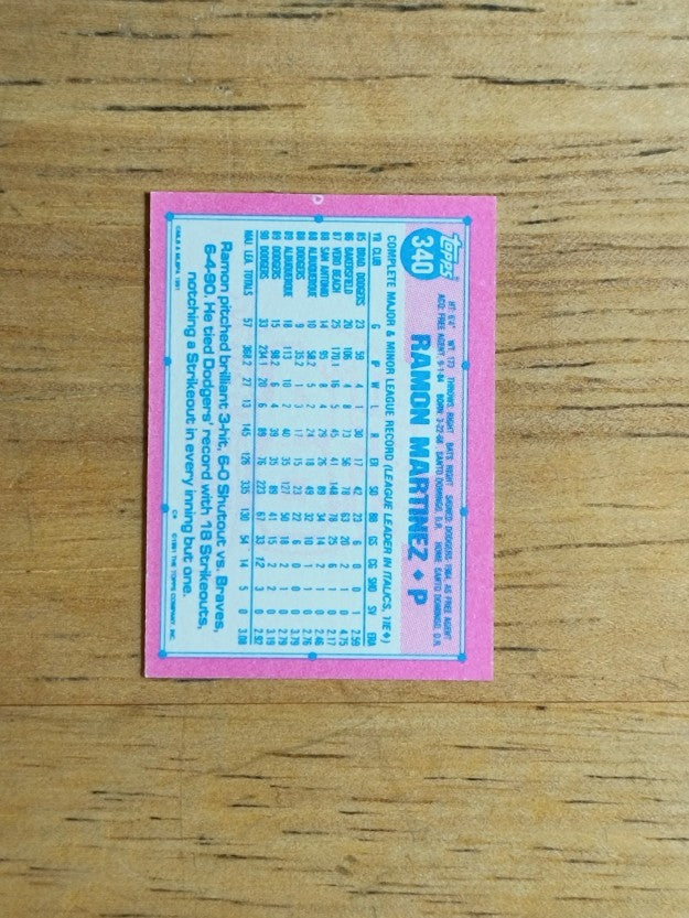 1991 Topps Micro #340 Ramon Martinez