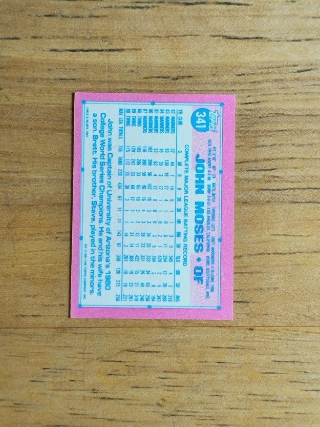1991 Topps Micro #341 John Moses