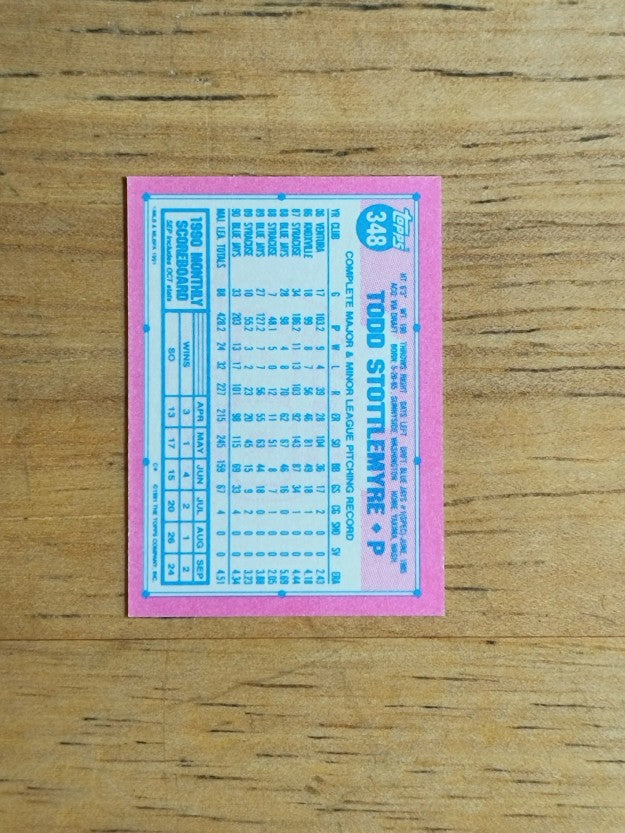 1991 Topps Micro #348 Todd Stottlemyre