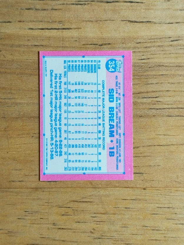 1991 Topps Micro #354 Sid Bream
