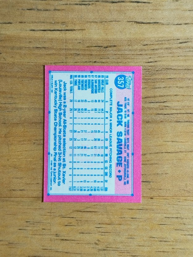1991 Topps Micro #357 Jack Savage