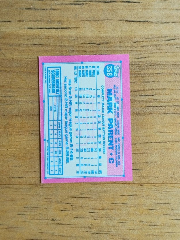1991 Topps Micro #358 Mark Parent