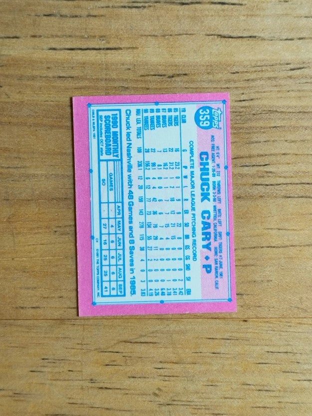 1991 Topps Micro #359 Chuck Cary