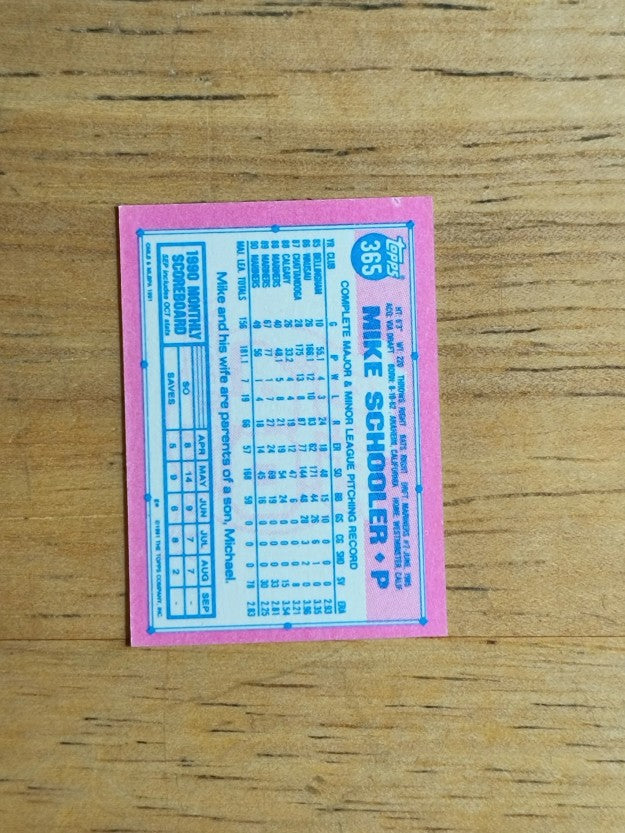 1991 Topps Micro #365 Mike Schooler