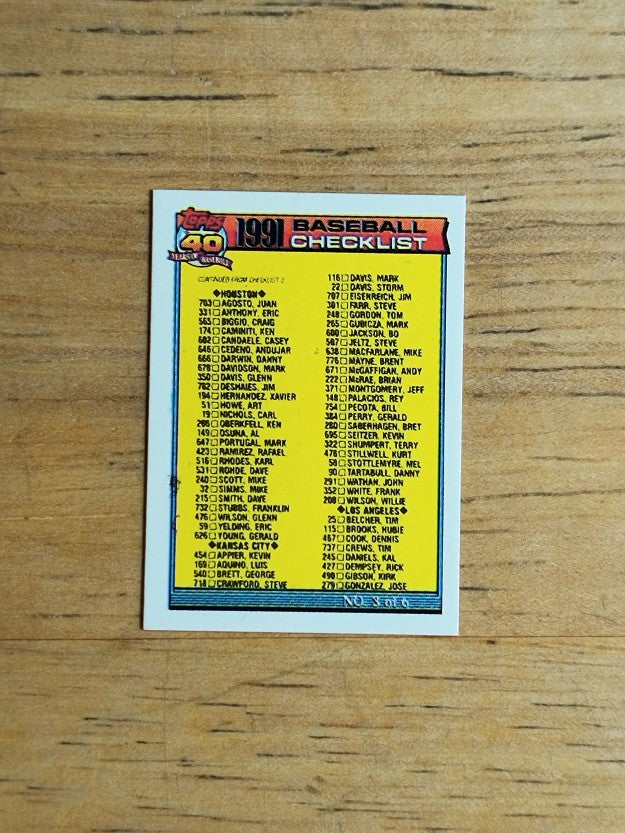 1991 Topps Micro #366 Checklist