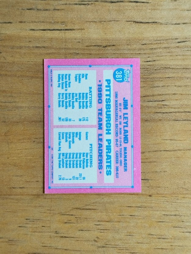 1991 Topps Micro #381 Jim Leyland MG