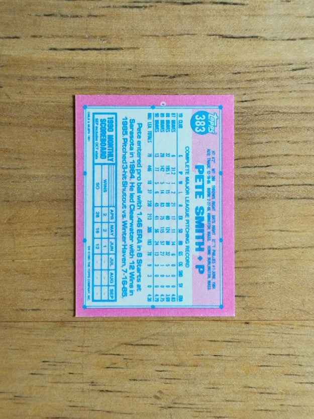 1991 Topps Micro #383 Pete Smith