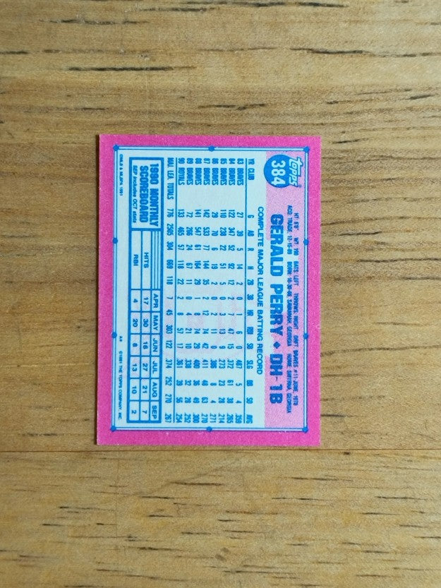 1991 Topps Micro #384 Gerald Perry