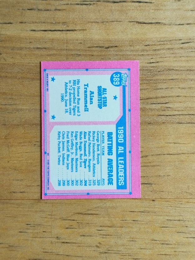 1991 Topps Micro #389 Alan Trammell AS